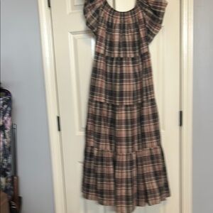 Madewell Plaid Off-Shoulder Dress